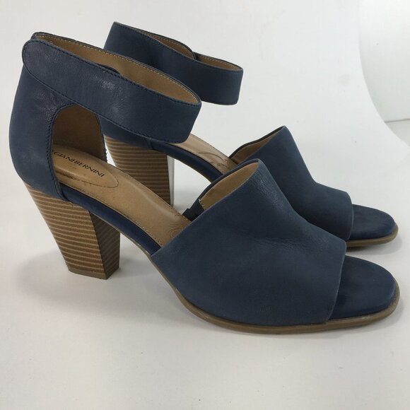 Giani Bernini Vira Blue Leather Sandals Size 9.5M - Picture 3 of 11